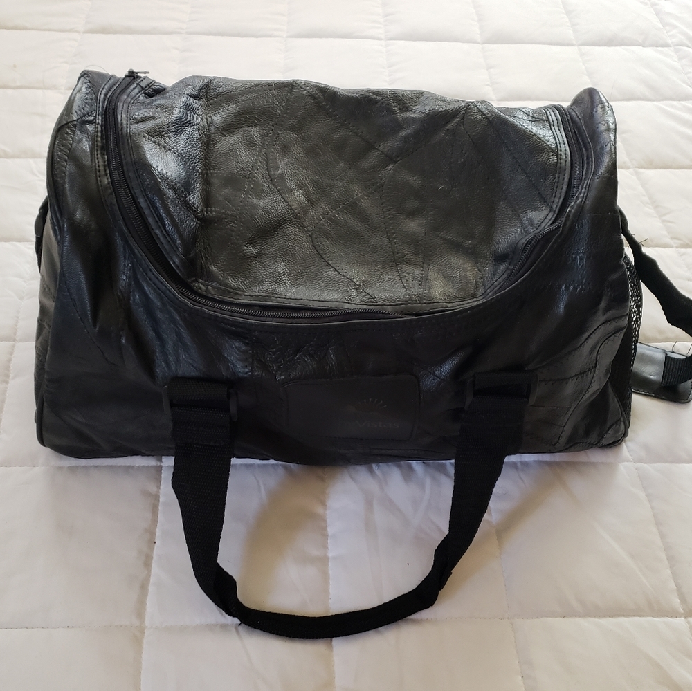 Faux Leather Overnight Bag